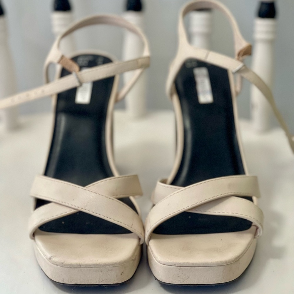 Chunky White Heels